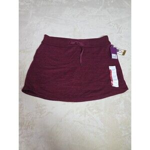 Z by Zobha Women Red Skort Skirt Zip Back Pocket Activewear Casual Tie Waist